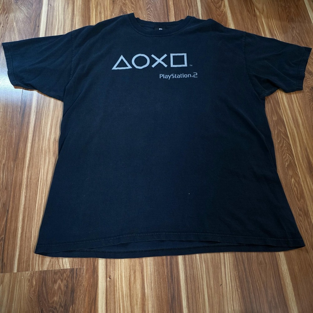 Vintage Y2k PlayStation 2 Shirt Mens 2XL PS2 Controller Logo Tee Video Gamer